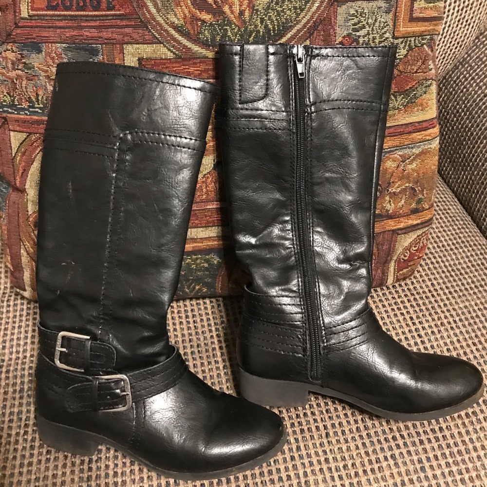 Nine West girls black boots size 1